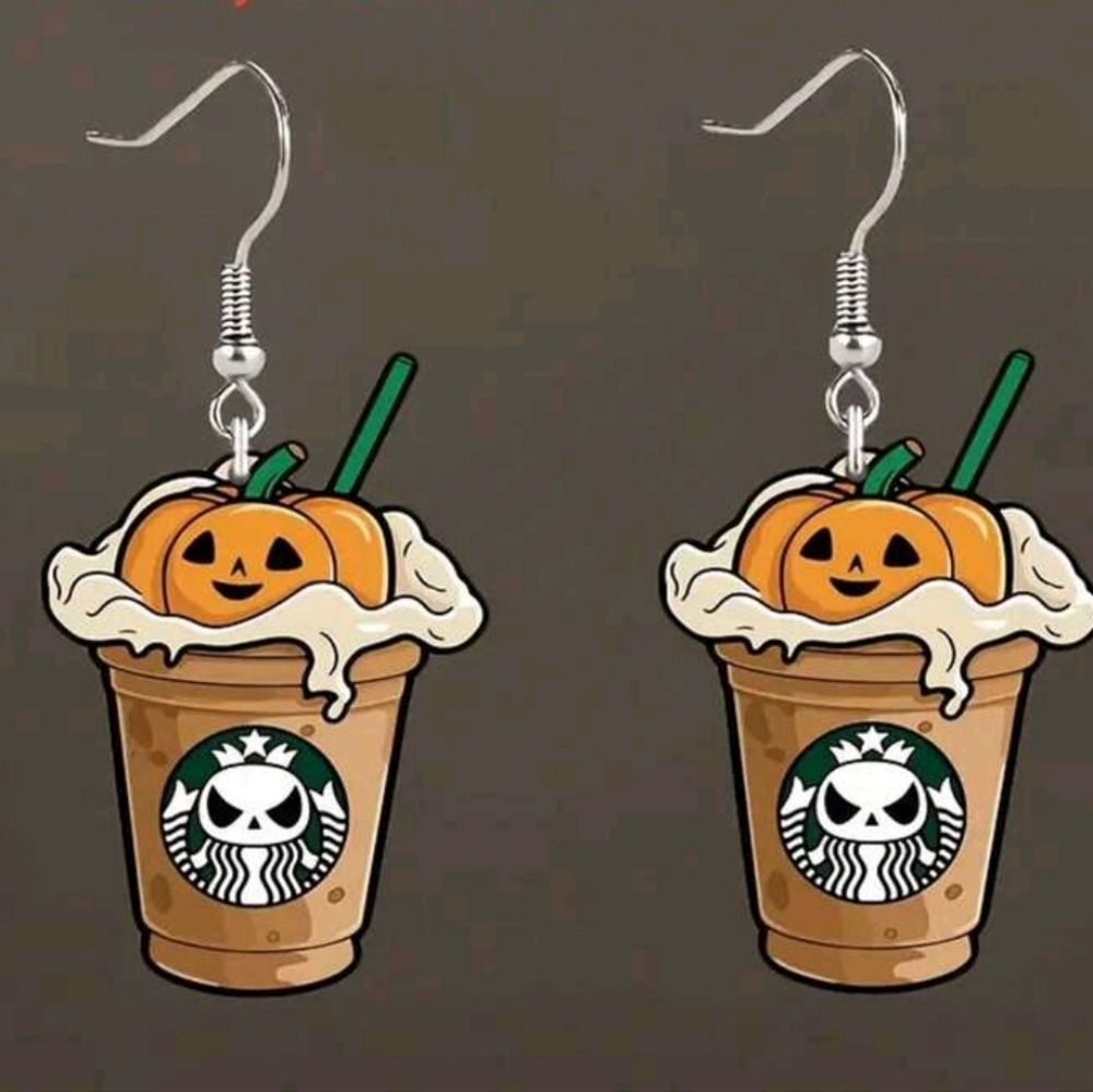 NWT Fall  Pumpkin Coffee  Earrings